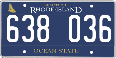 RI license plate 638036