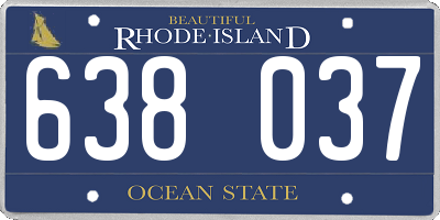 RI license plate 638037