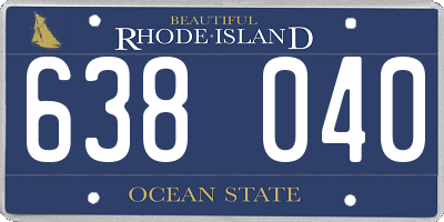 RI license plate 638040
