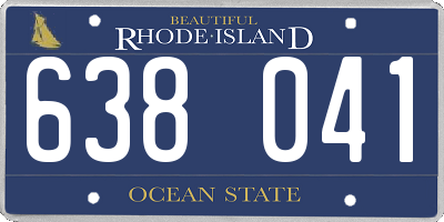 RI license plate 638041