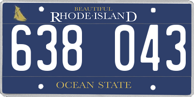 RI license plate 638043