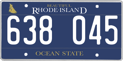 RI license plate 638045