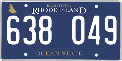 RI license plate 638049