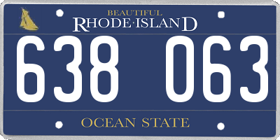 RI license plate 638063