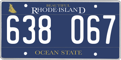 RI license plate 638067