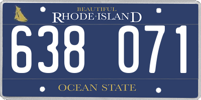RI license plate 638071