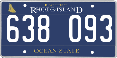 RI license plate 638093