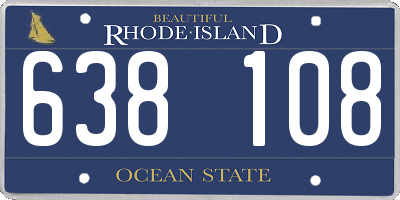 RI license plate 638108