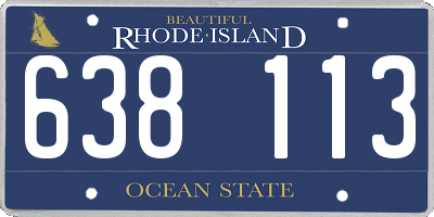 RI license plate 638113