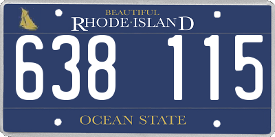 RI license plate 638115