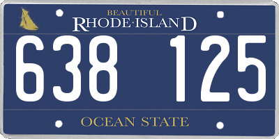RI license plate 638125