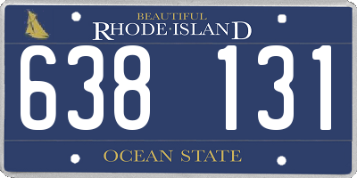 RI license plate 638131