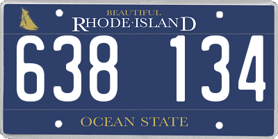 RI license plate 638134