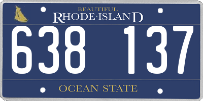 RI license plate 638137