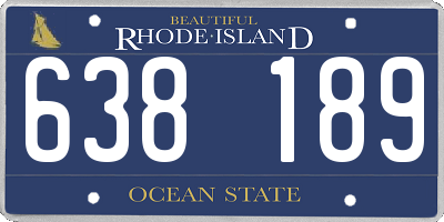 RI license plate 638189