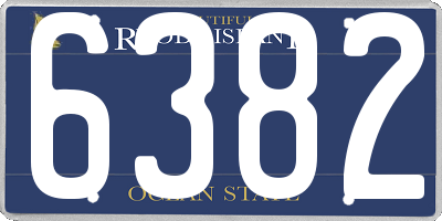 RI license plate 6382