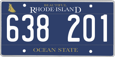 RI license plate 638201