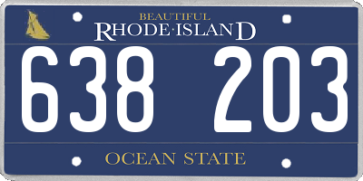 RI license plate 638203