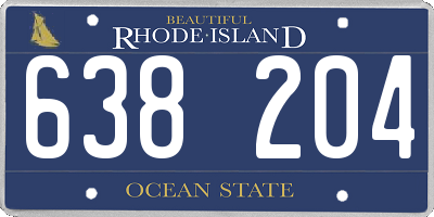RI license plate 638204