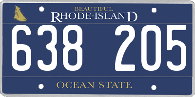 RI license plate 638205