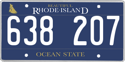 RI license plate 638207