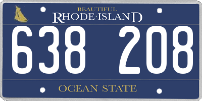 RI license plate 638208