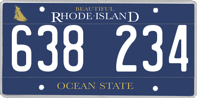 RI license plate 638234
