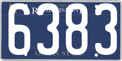 RI license plate 6383