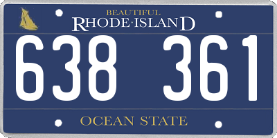RI license plate 638361