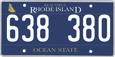RI license plate 638380