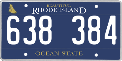 RI license plate 638384