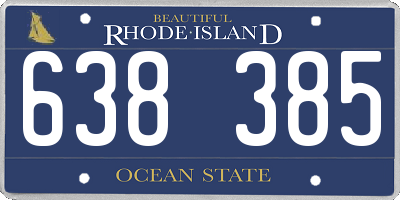 RI license plate 638385