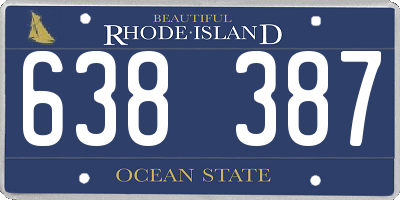 RI license plate 638387