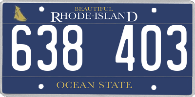 RI license plate 638403