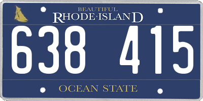 RI license plate 638415