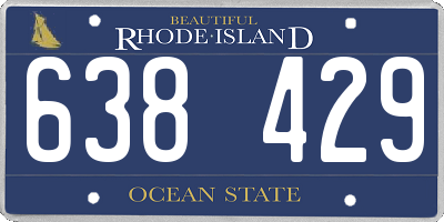RI license plate 638429