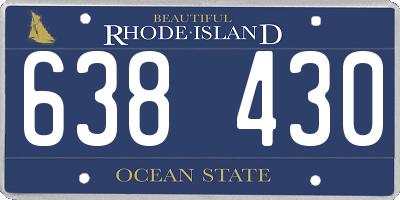 RI license plate 638430