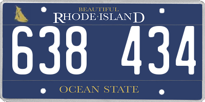 RI license plate 638434