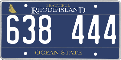RI license plate 638444