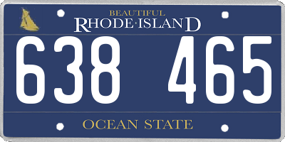 RI license plate 638465