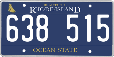 RI license plate 638515