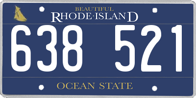RI license plate 638521