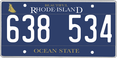 RI license plate 638534