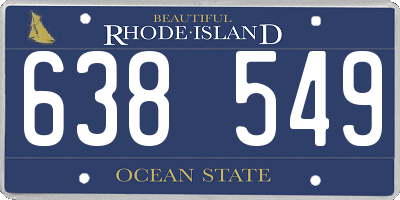 RI license plate 638549