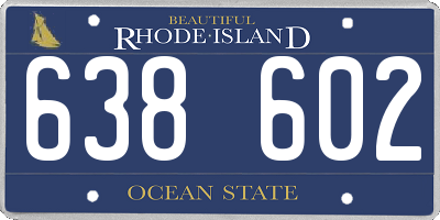 RI license plate 638602