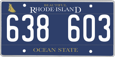 RI license plate 638603