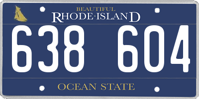 RI license plate 638604