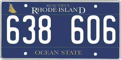 RI license plate 638606