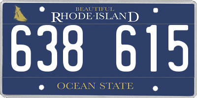 RI license plate 638615