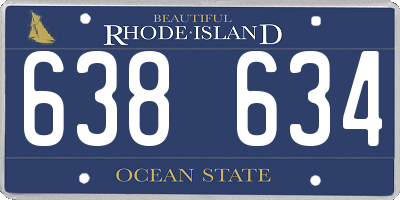 RI license plate 638634